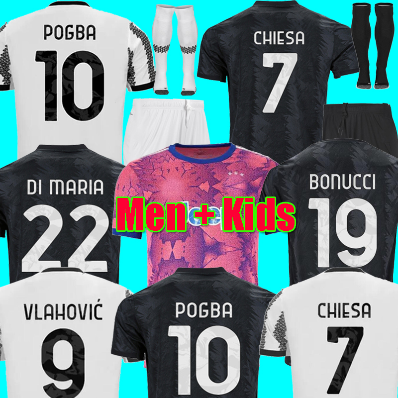 

22 23 VLAHOVIC CHIESA MILIK soccer jerseys juventus 2022 2023 POGBA men kids kit set football shirts kit uniform socks, Player home 2022