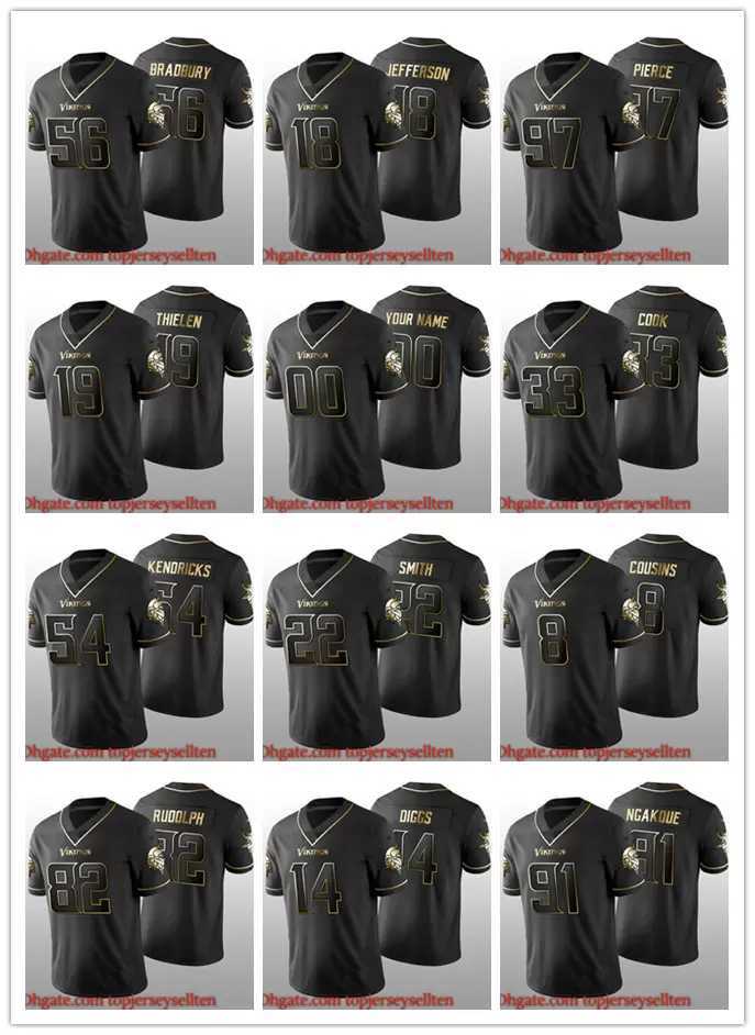

Jersey Minnesota''Vikings''MEN Women Youth Black Golden''nfl, 18