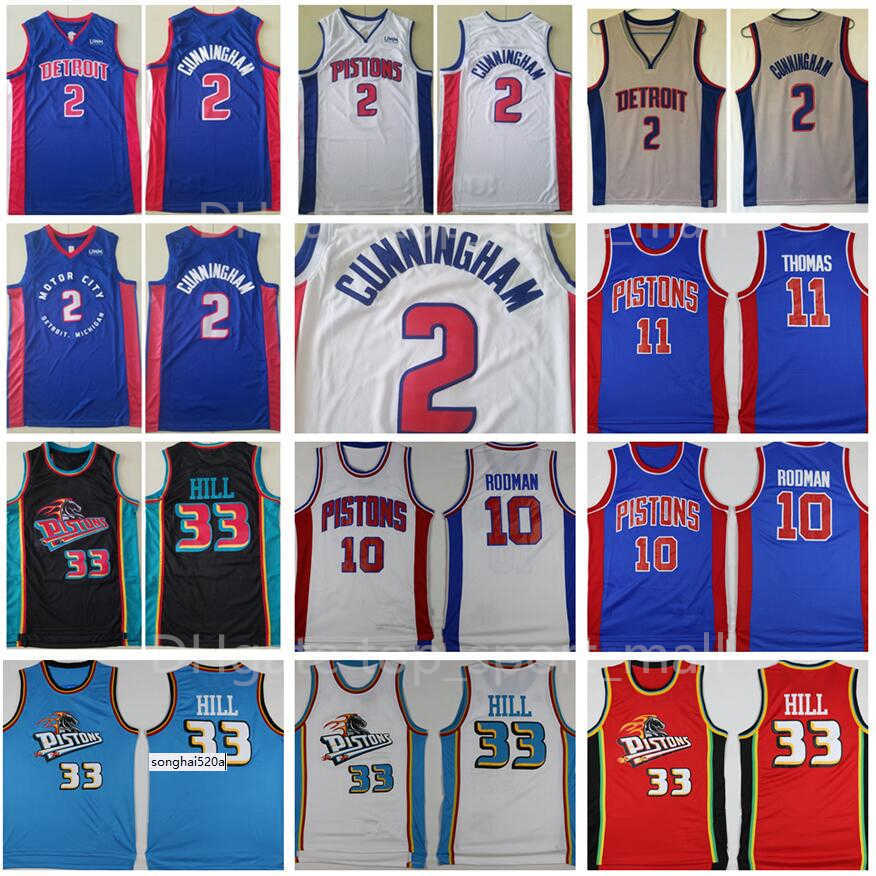 

jersey New Draft Pick 2 Cade Cunningham Jersey Basketball 33 Grant Hill 11 Isiah Thomas 40 Bill Laimbeer 10 Dennis Rodman Blue W''nba''jerseys