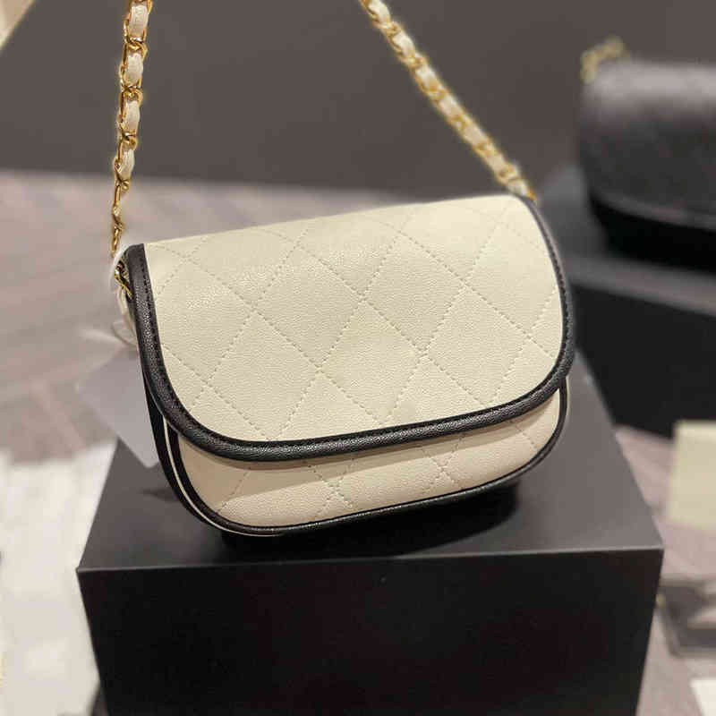 

CC Bag Shopping s 17/23cm Postman Flap 2022 Vintage Calfskin Classic Quilted Plaid Contrast Color Totes Metal Chain Shoulder Crossbod, Box