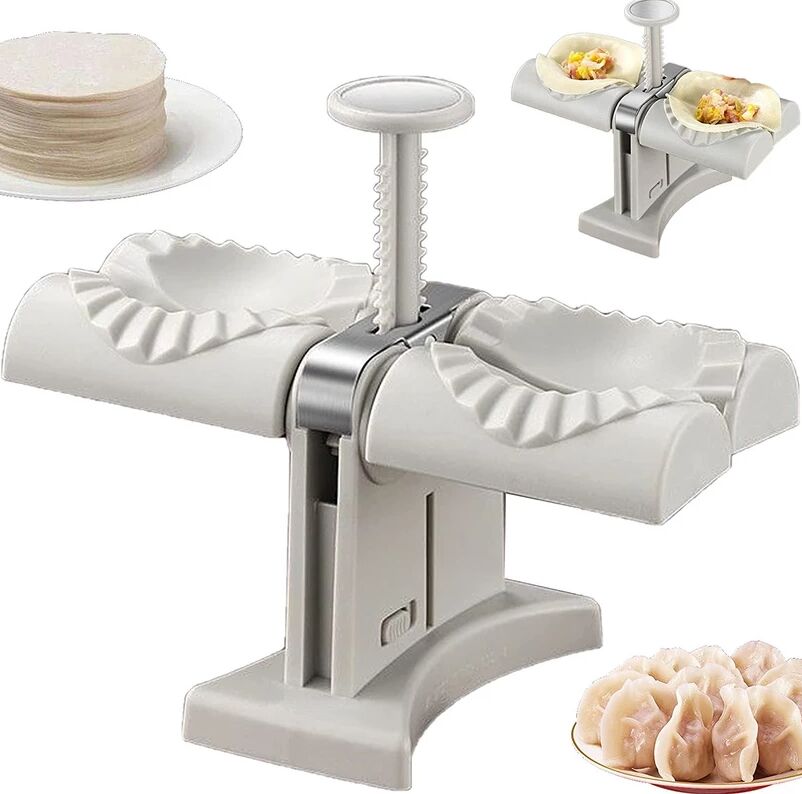 

Poultry Tools Fully Automatic Dumpling Machine Double Head Press Dumplings Mold DIY Empanadas Ravioli Mould Kitchen Gadget Accessories