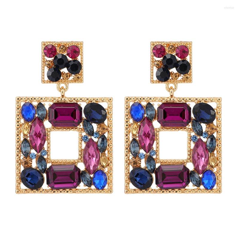 

Dangle Earrings Ztech Big Square Drop For Women Luxury Accessories Designer Bijoux Statement Jewelry 11 Color High-Quality Wholesale
