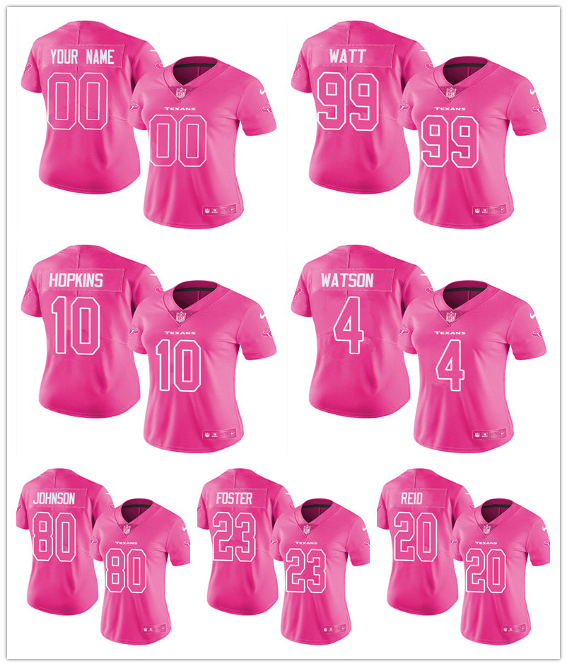 

Football Jersey Houston''Texans''Women Kenyon Green J.J. Watt jadeveon clowney Derek Stingley Jr. Nico Collins Pink Rush Fashion