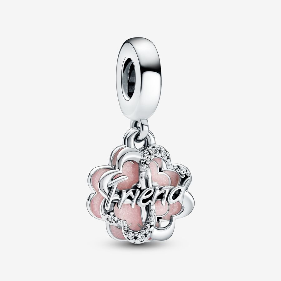 

Four-leaf Clover Friendship Double Dangle Charms Fit Original European Charm Bracelet 925 Sterling Silver Fashion Women Jewelry Accessories