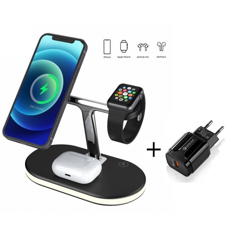 

with retail bag 3 In 1 Magnetic Fast Wireless Charger EU Plus for iPhone 14 20pcs/set