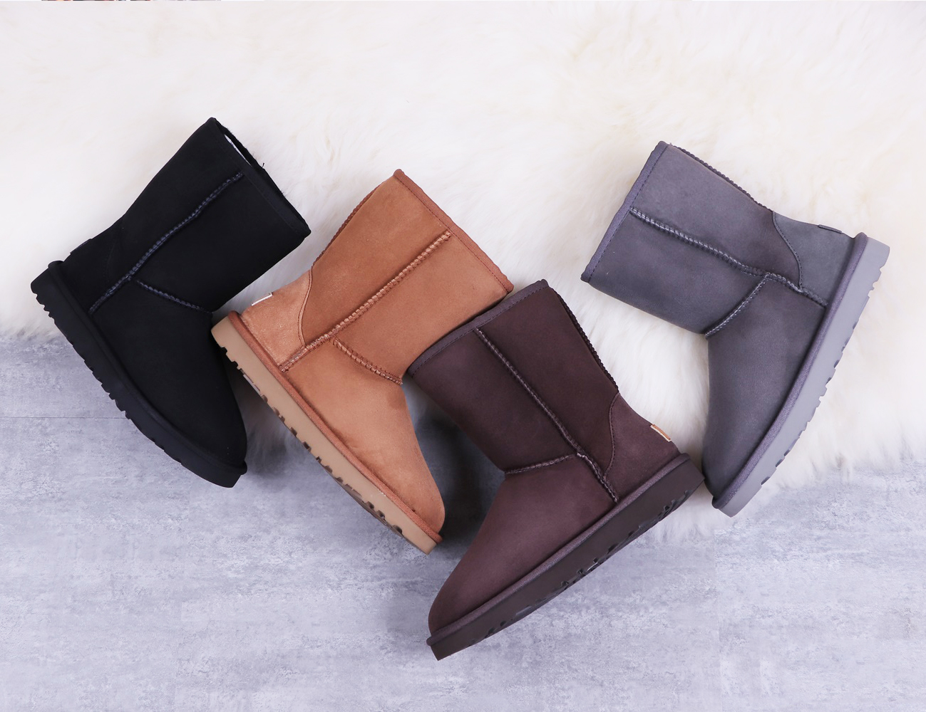 designer mid boots knee men women cotton fabric thick heels shoes sheepskin suede plush snow long boots u5825 with box winter casual warm half boot