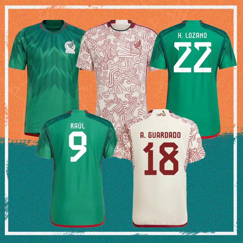 

2022 Player version Mexico Soccer Jersey 22/23 World Cup CHICHARITO H.LOZANO Shirt C.VELA A.GUARDADO H.HERRERA R.MARQUEZ RAULFootball Uniform, Away player version