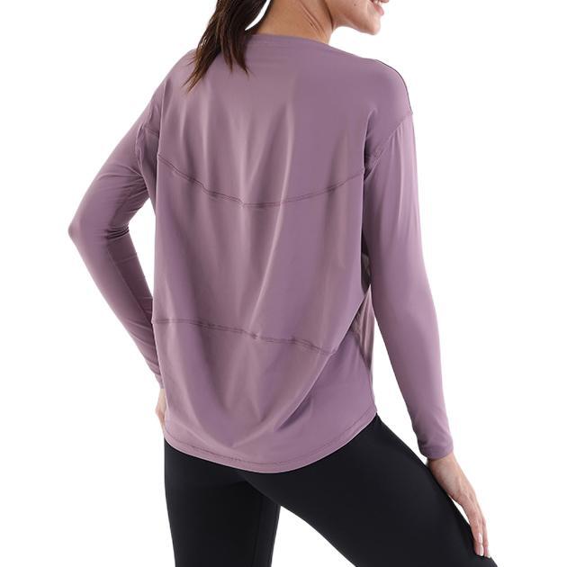 Lu Yoga Outfits Quick Dry Breathable Pullover Long Sleeve T-Shirt Tops Fitness Gym Workout Clothes 5 Colors Wide Collar Curved Hem Loose Sports J-image-799033984