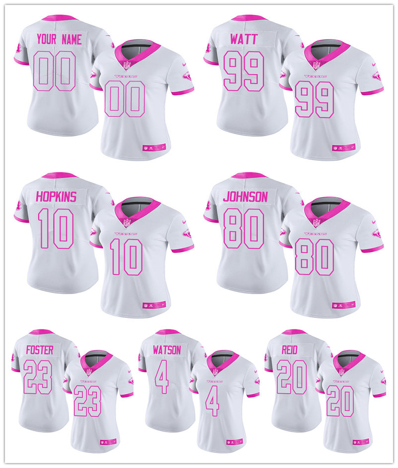 

Football Jersey Houston''Texans''Women Kenyon Green J.J. Watt jadeveon clowney Derek Stingley Jr. Nico Collins White Pink Rush Fashion
