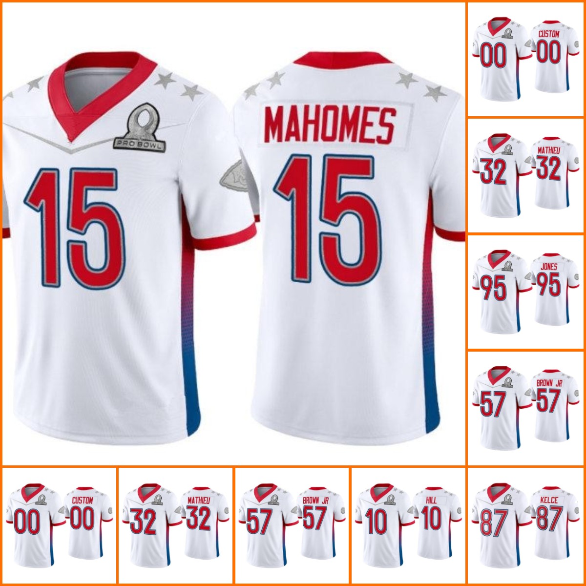 

Jersey Custom football Pro Bowl Kansas''City''Chiefs''MEN WOMEN YOUTH Tyrann Mathieu Travis Kelce Patrick Mahomes Wholesale