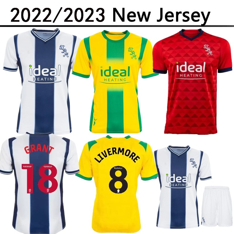 

22 23 WEST Bromwich Soccer Jerseys LIVERMORE DIANG BRUNT Albion football shirt 2023 2022 Home Away Robson-Kanu PHILLIPS Men Kids Kits sets uniforms