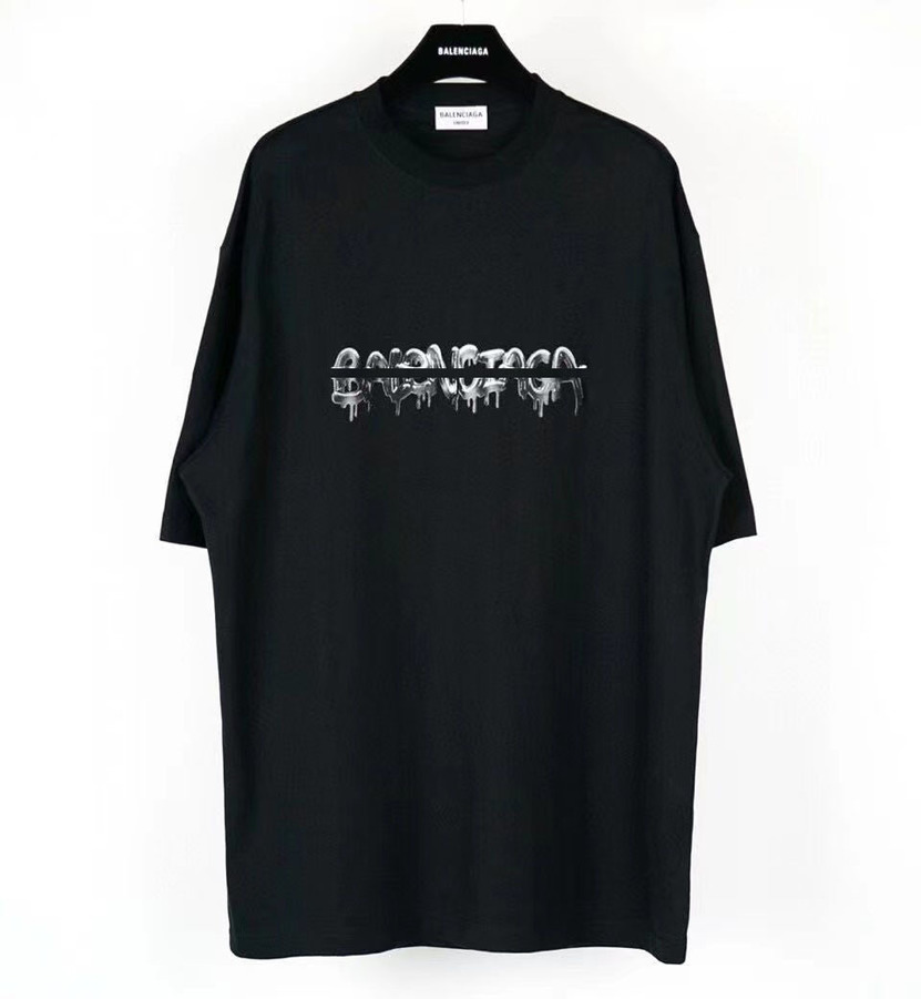 222SS Designer Cursive Balenciga T Shirt Graffiti Letters Printing Cotton Short Balanciagas Sleeve Men's And Women's Casual T-shirt Lov-image-798927887