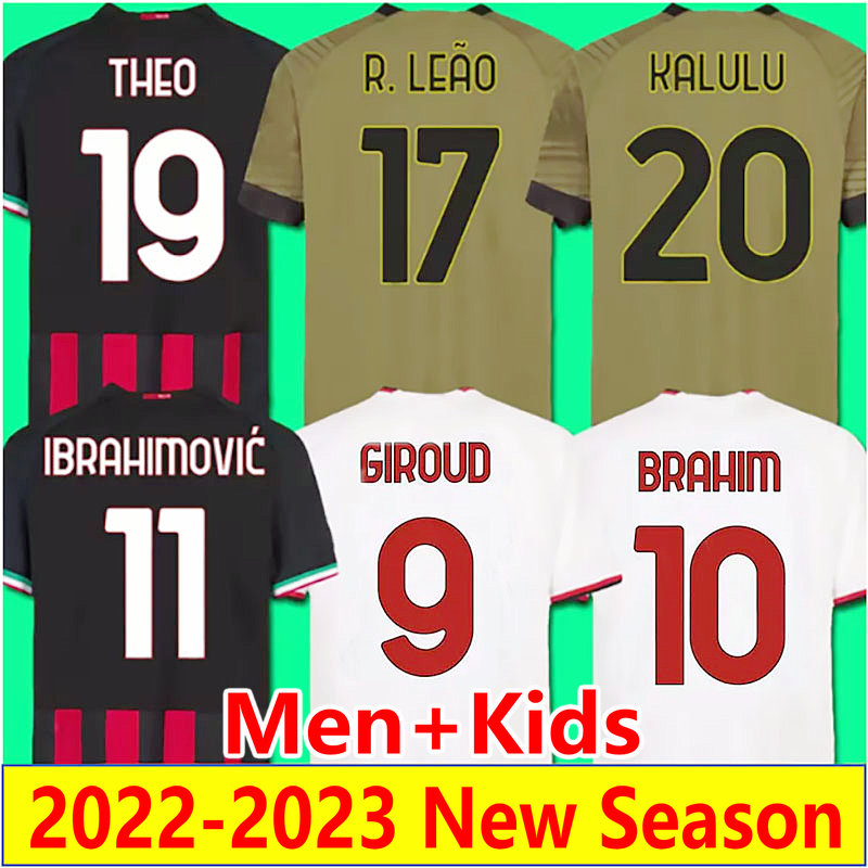 

22 23 IBRAHIMOVIC TONALI ADLI soccer jerseys DE KETELAERE LAZETIC GIROUD THEO BRAHIM maillots de foot 2022 2023 R.LEAO DEST ORIGI BENNACER football shirt men kids set, Fans 22-23 home +patch2