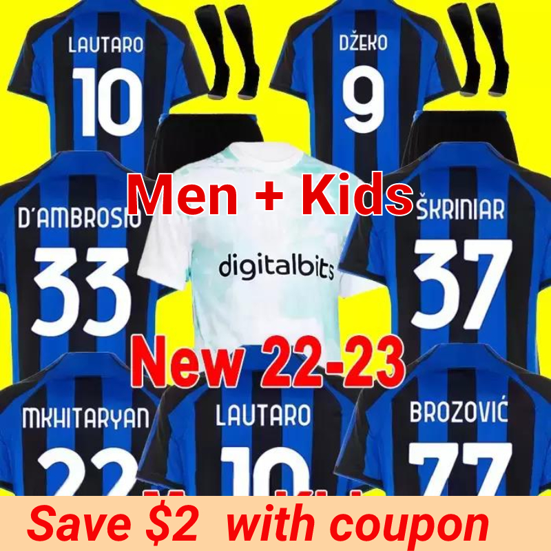 

LUKAKU soccer jerseys BARELLA CORREA DZEKO INTERS GIROUD IBRAHIMOVIC LAUTARO AWAY THIRD MILANS TOPs 21 22 23 football shirt 2022 2023 shirt men kids kit uniform, 22/23 men away + patch