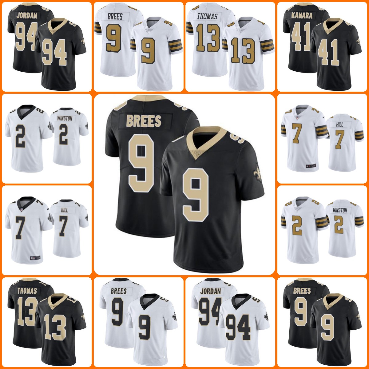 

Jersey Custom New Orleans''Saints''MEN''NFL''Women YOUTH Limited Drew Brees Alvin Kamara Michael Thomas Jameis Winston HILL Wholesale, 10