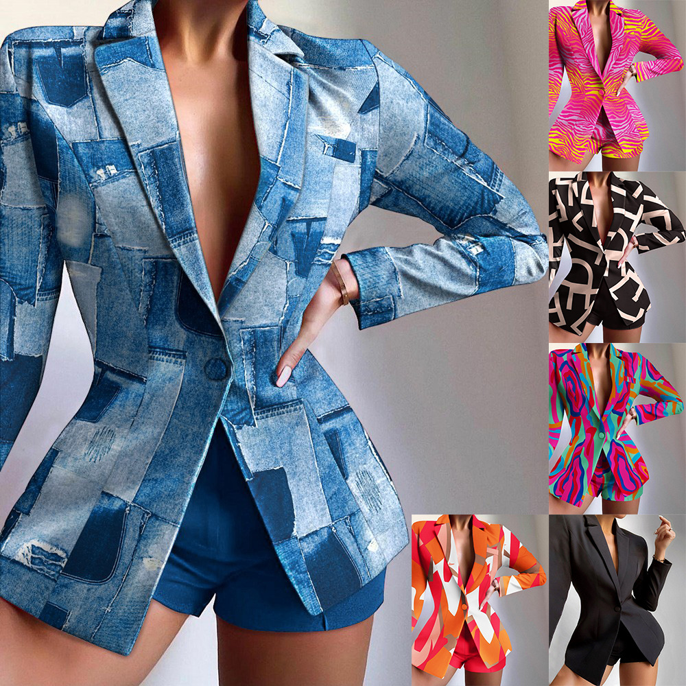

Women's Suits & Blazers plaid temperament fashion suit printing shorts suits Polyester Regular Sleeve, Rosered