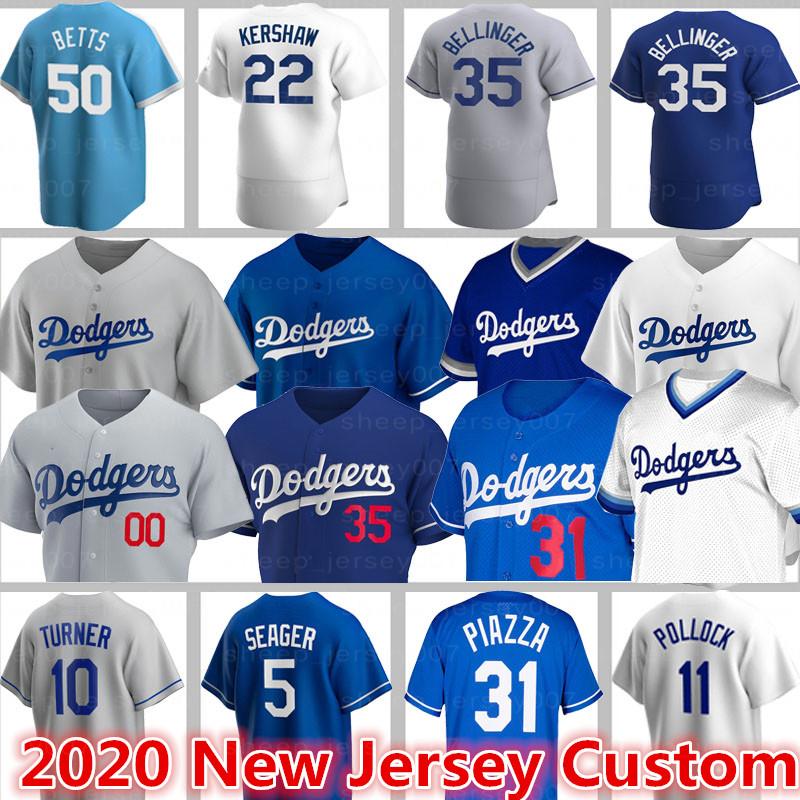 

College wear Los Angeles Jerseys Dodgers 50 Mookie Betts Baseball 22 Clayton Kershaw Custom 35 Cody Bellinger 31 Joc Pederson 5 Seager 68 Ro, Custom retro (daoqi)