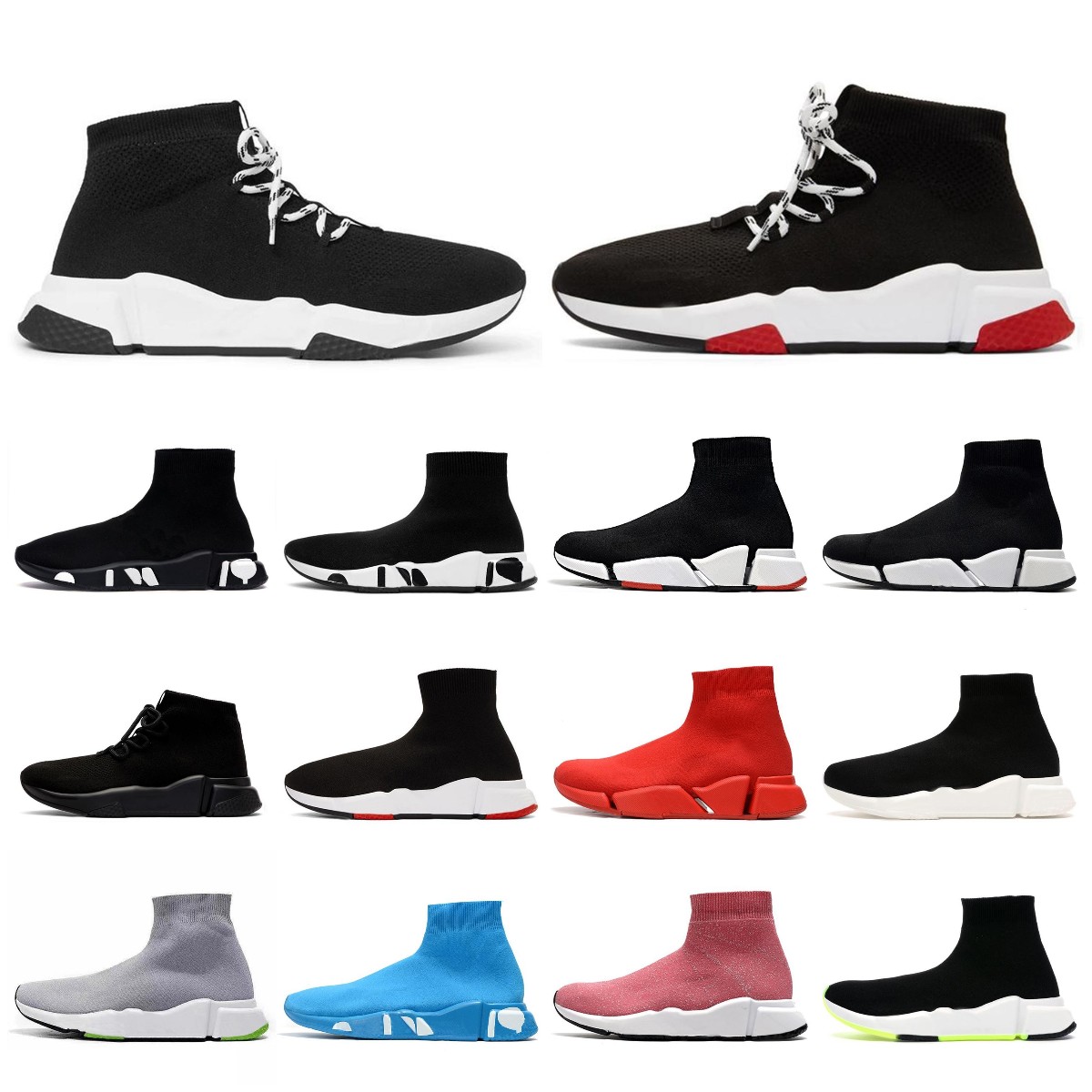 

Designer casual shoes sock sports trainers 2.0 lace-up trainer luxury paris women men nude glitter graffiti runners sneakers fashion socks boots Paris Knit outdoor, Box
