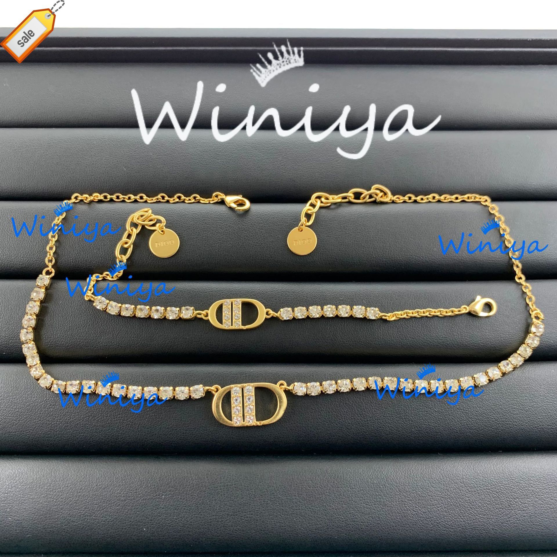 Luxury Designer Necklaces for Women d Family Necklace / Dijia New Letter Diamond Inlaid Simple Sweater Chain Bracelet Personalized Fashion Cool S