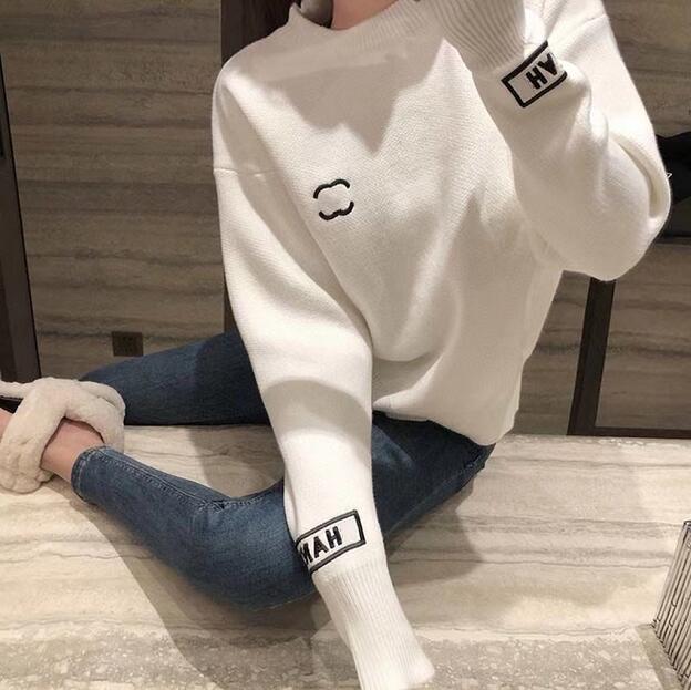 

Women's Sweaters European and American style fashion cuff embellished long sleeve jumper printed ladies knit, 01