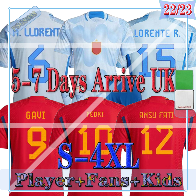 

2022 2023 Player version Espana soccer jersey MORATA GERARD PEDRI FERRAN KOKE SARABIA Spain 21 22 23 Maillot Foot FANS ADAMA RAMOS THIAGO football shirt man kids kit, (fsan)