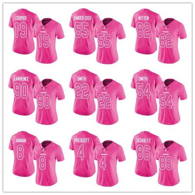 

Jersey Dallas''Cowboys''WOMEN Dak Prescott Pink Football Rush''nfl, 15