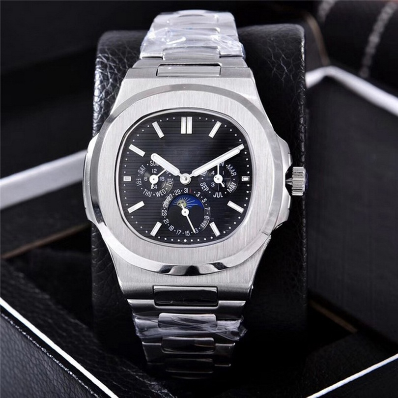 

17 Styles PP luxury Watches Silver case Black dial Na-utilus 40mm Men AAA Automatic watch 5711 Clock Stainless Steel Calendar all sub dials working wristwatches, Not sold separately