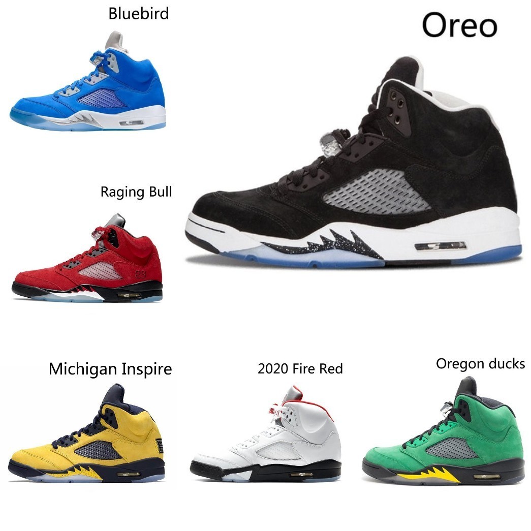 

Racing Blue Jumpman 5 5S Casual Shoes Basketball Shoes Men's Sports Shoes High Quality Bull Oreo Mandarin Duck White Blue Purple Grape Designer L01, Shua