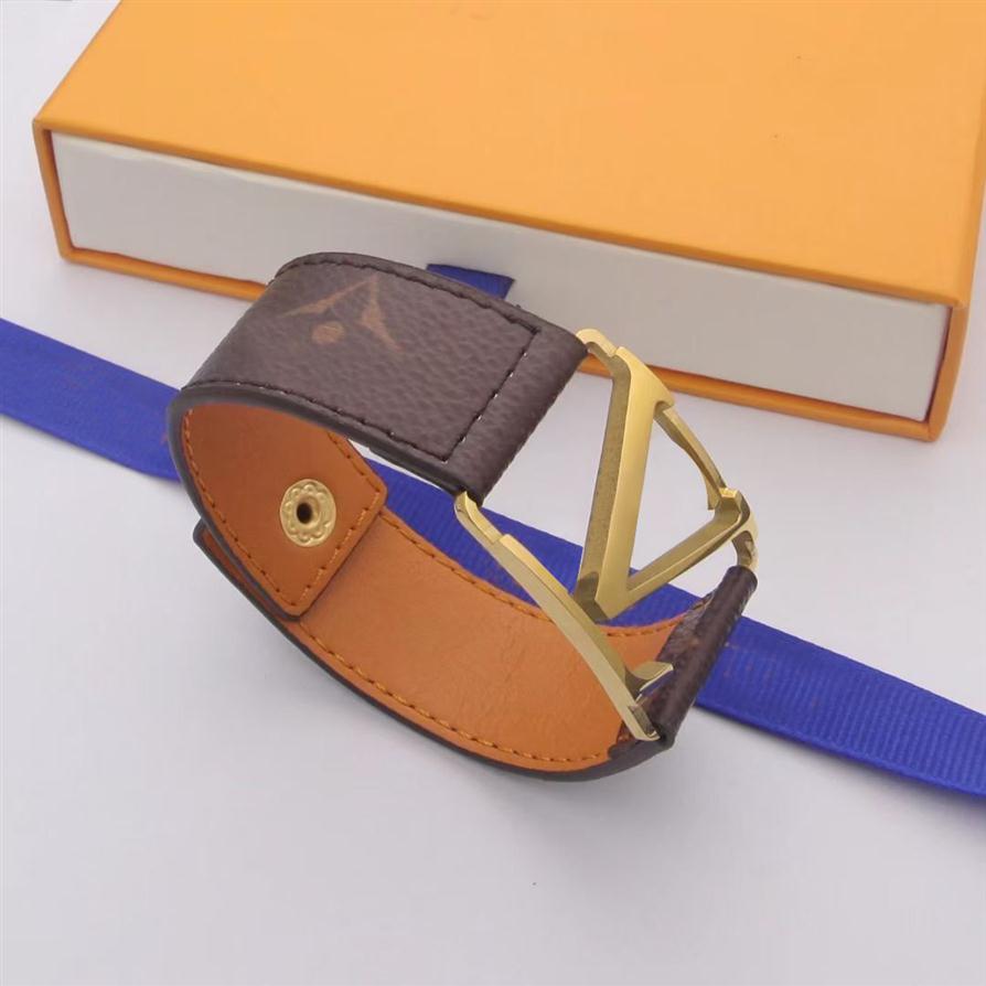 

Designer Leather Bracelet For Men Womens Brand Luxury Jewelry Gold Bracelets Pendant Lock Female High-end Elegant Fashion Bangle With B232f