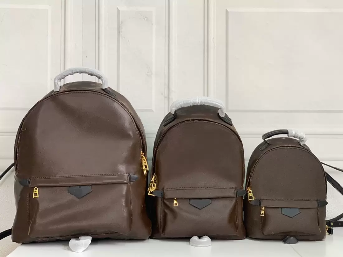 

PALM SPRINGS travel school bags Nicolas Leather backpack for women classic luxurys designers bag brown old flower woman fashion satchel back packs, No bags