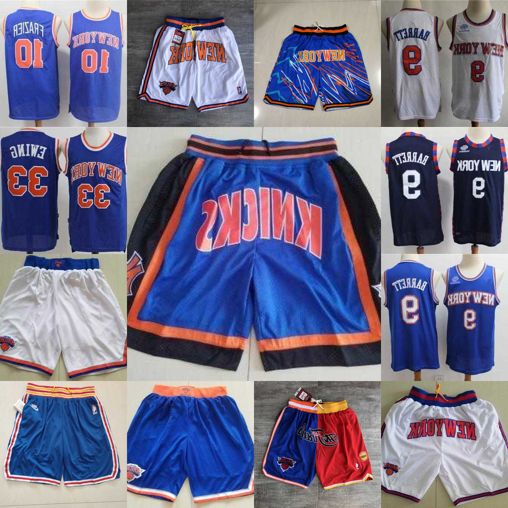 

Basketball Jerseys New York''Knicks''MEN Throwback Jersey Patrick 33 Ewing Walt 10 Frazier R.J. 9 Barrett Basketball Shorts blue, Color