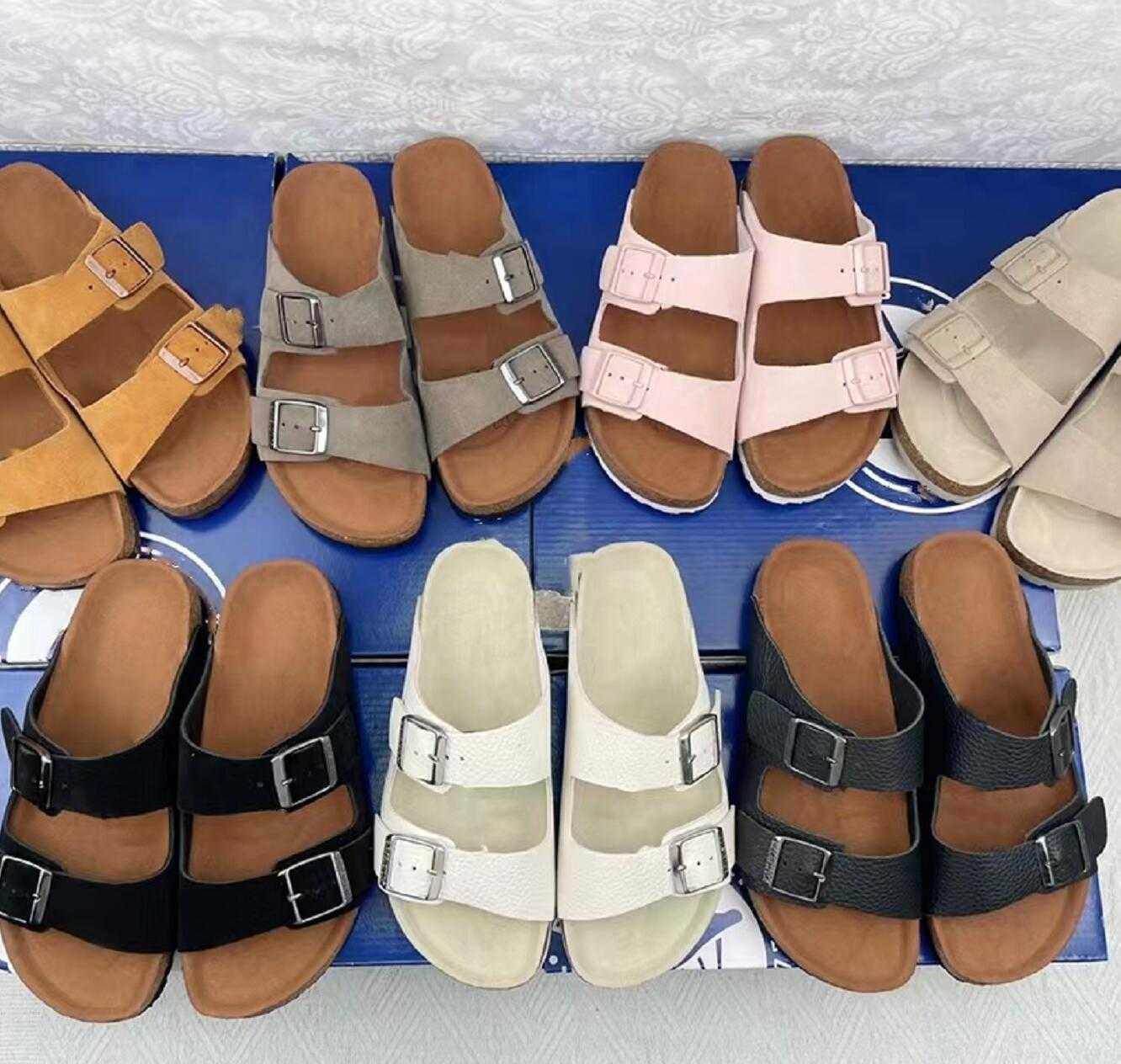 

Unisex Leisure Slipper Summer Outdoor Flat Bottom Sandals Designer Men Women Slippers Top Quality Leather Luxury Retro Fashion Beach Couples With original box