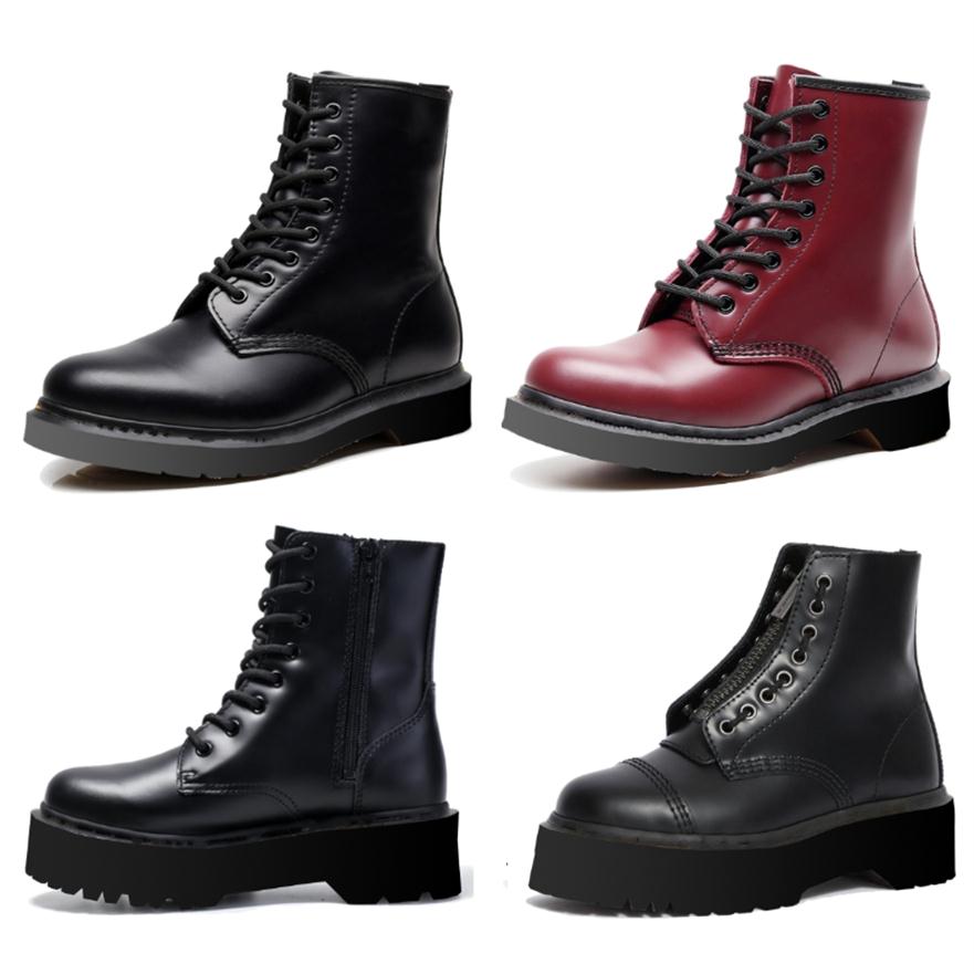 

Size 34-48 Martin Boots Fashion Man Black Boots Women High Boot Red White Green Bottes313s