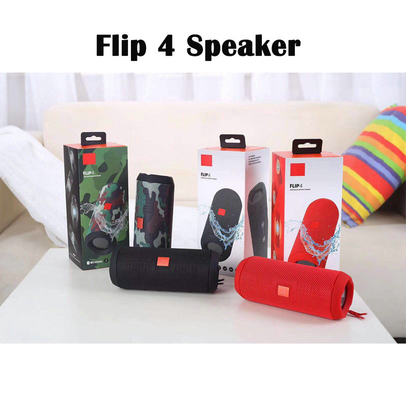 

Flip 4 Portable Wireless Bluetooth Speaker Flip4 Stereo Surround Bass Audio Waterproof Speakers Supports Multiple Subwoofer Player