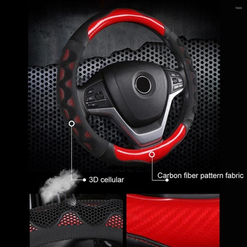 Housses de volant Housse de voiture antidérapante 3D de style nid d'abeille Plastique souple Cuir résistant à l'usure Durable Exquis Respirant