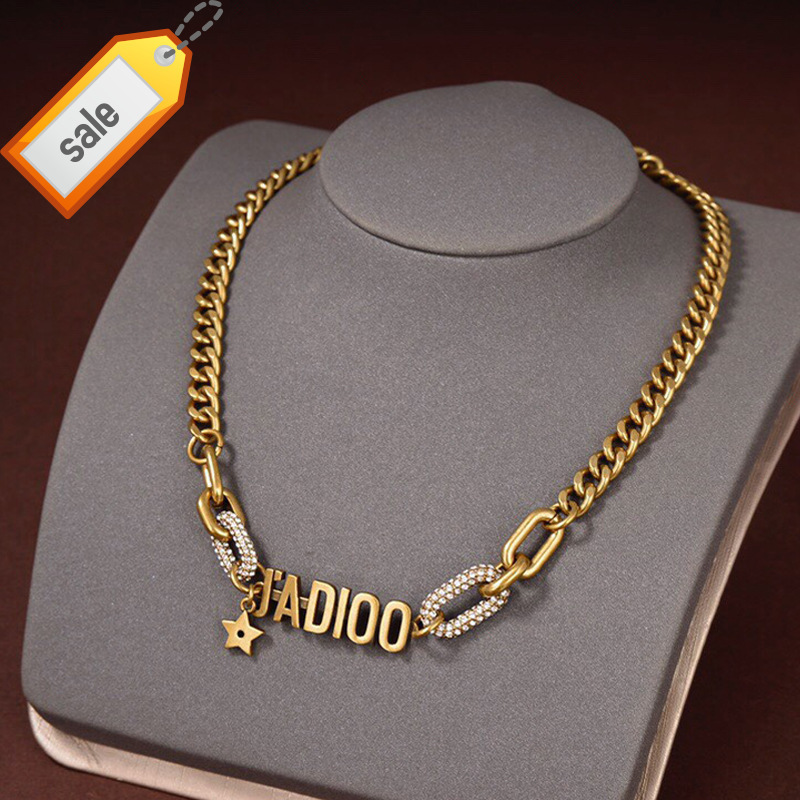 Luxury Designer Necklaces for Women d Family Letter 2022 New Dijia Red Choker with Diamond