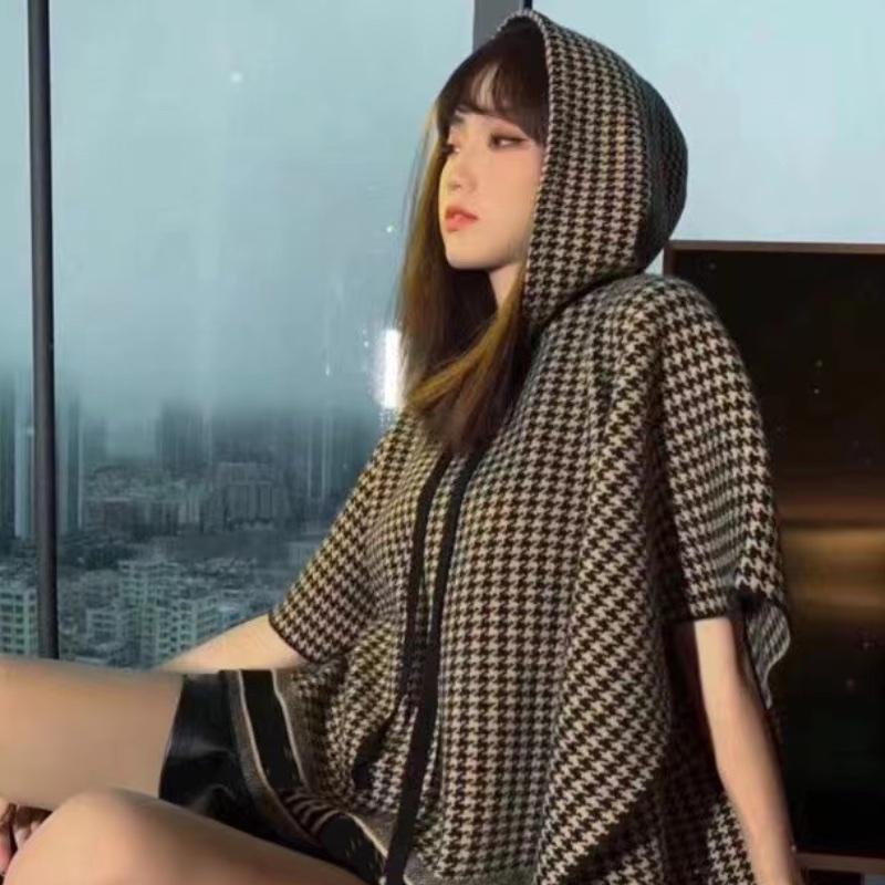 

Luxury Designer Navy Blue Print Shawls Women Fashion Cape Winter Pullover Thick Soft Stole Cashmere With tag