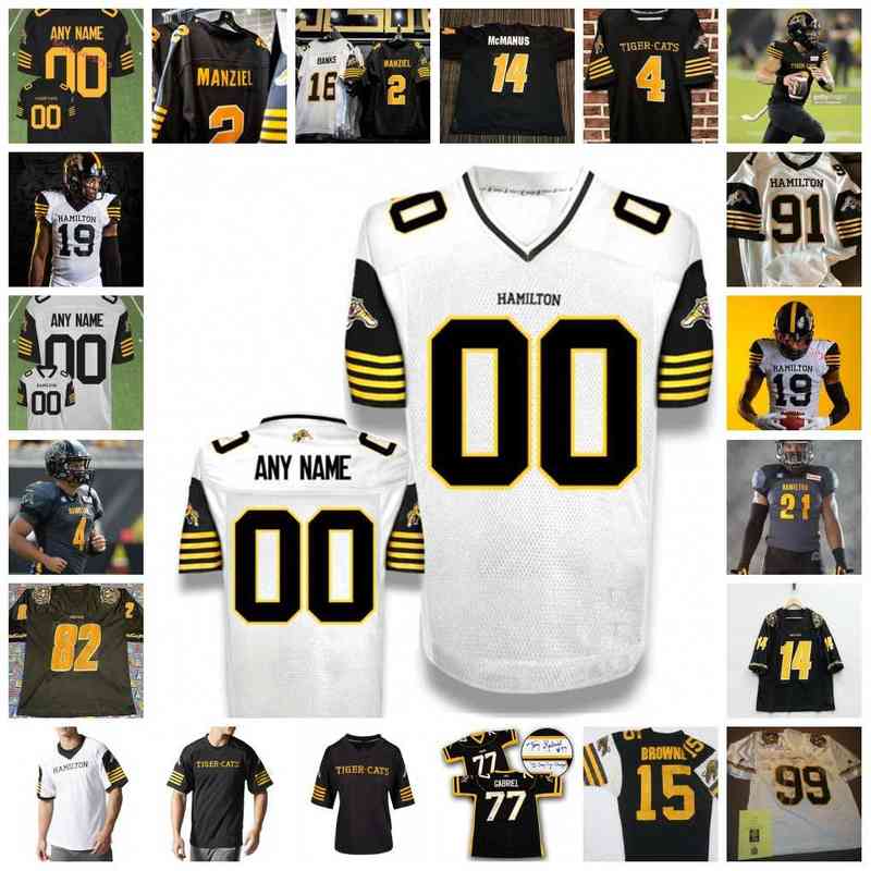 

American College Football Wear College 2022 Custom CFL Hamilton Tiger-Cats Football Jersey Dane Evans 13 Jalen Morton 12 Jamie Newman 86 Bralon Addison 17 Emmanuel B