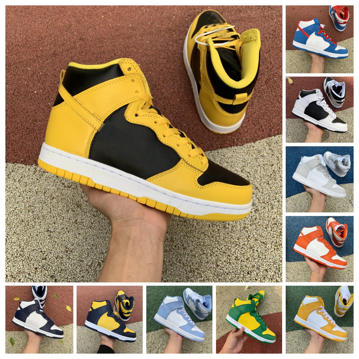 

Dunks High Casual Shoes Mens Women Dunksb Panda Black White Red Vast Grey UNC Pink Prime Syracuse Midnight Navy Varsity Purple Maize Cargo Khaki Designer Sneakers, Bubble package bag