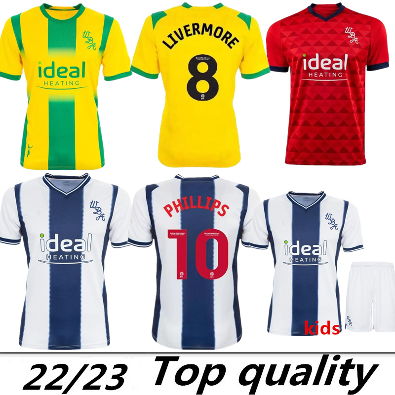 

22 23 WEST Bromwich Soccer Jerseys LIVERMORE DIANG BRUNT Albion football shirt 2023 2022 Home Away Robson-Kanu PHILLIPS Men Kids Kits sets uniforms