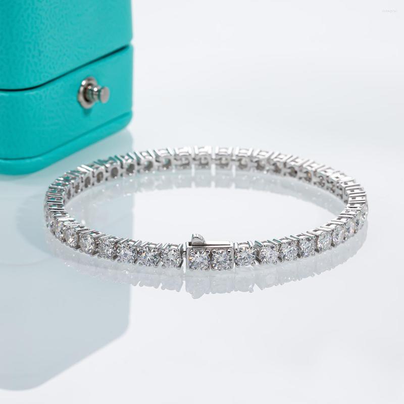 

Pendant Necklaces AnuJewel 11.7-14.4cttw 4mm D Color Moissanite Diamond Tennis Bracelet On Hand 925 Sterling Silver Wedding Bracelets For