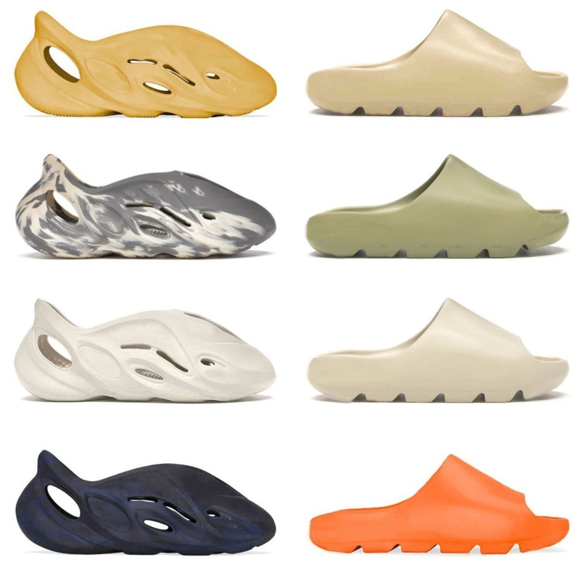 

2022 New Box Foam Runner Slipper Sandal Casual Shoes Shoes Men Women Resin Desert Sand Bone Triple Black Soot Earth Brown Fashion Slides Sandals Us 5-11 G02, Shau