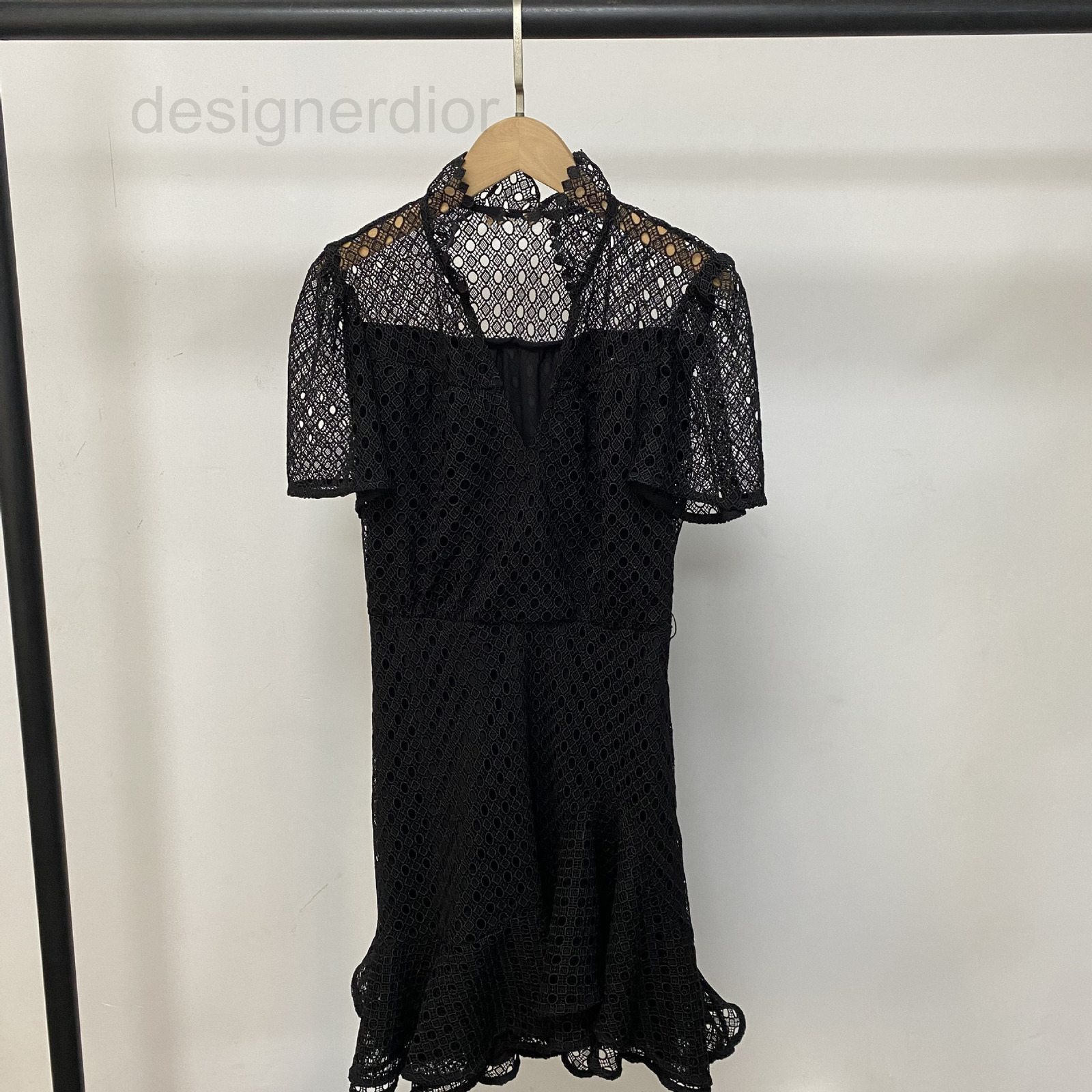 

Casual Dresses designer Fadan ' 2022 spring summer new sexy short sleeve dress with irregular lace splicing and large swing RZSX, 2# packing bag