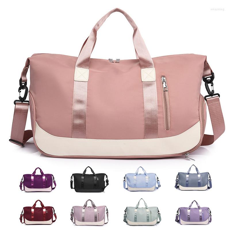 

Duffel Bags Men Women Training Fitness Travel Handbag Diagonal Bag Sport With Shoes Compartment Outdoor Waterproof Nylon Sports Gym, Light blue