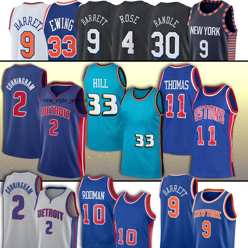 

Basketball Jerseys Cade Cunningham 2 Detroits Piston Grant Hill 33 RJ Barrett Julius Randle Patrick Ewing Derrick Rose Jersey 2022 2023 Isiah Thomas, Men (huo s )