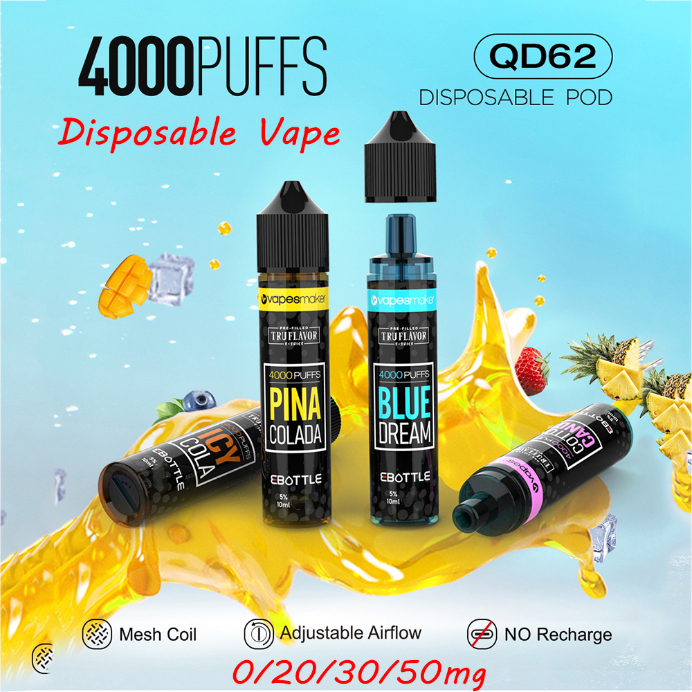 

Original VAPMOD E Bottle Disposable Vape Pen 4000 Puffs E Cigarettes 10ml Prefilled Device MESH COIL Airflow Adjustable Great Vaporizer 0% 2% 3% 5% EBOTTLE VS Elux Legend
