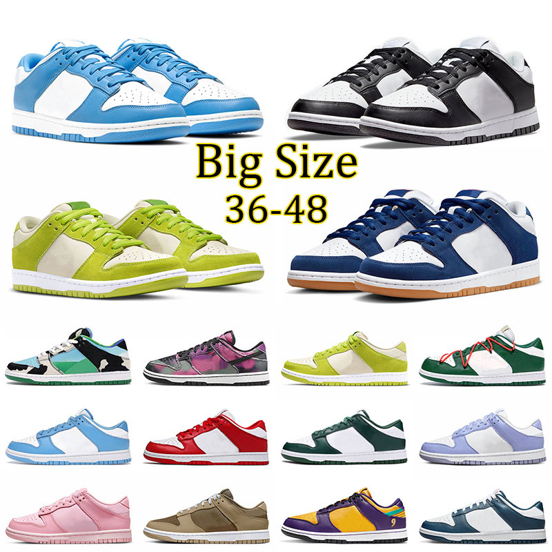 

big size 48 men shoes low running sneakers Black White Paisley Syracuse UNC Spartan Green Apple Trail Georgetown Dark Gym Red Grey Fog dunkes women sports trainers, 36-48 world champ