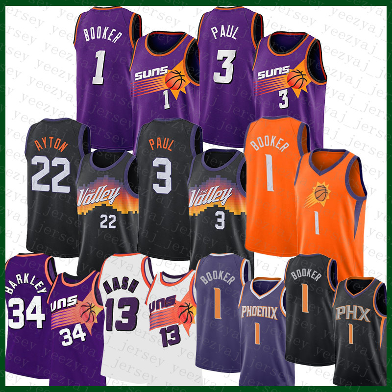 

Phoenixs Sun Basketball Jersey 1 3 22 13 34 Lavender Devin Booker Chris Paul DeAndre Ayton Steve Nash Charles Barkley 955