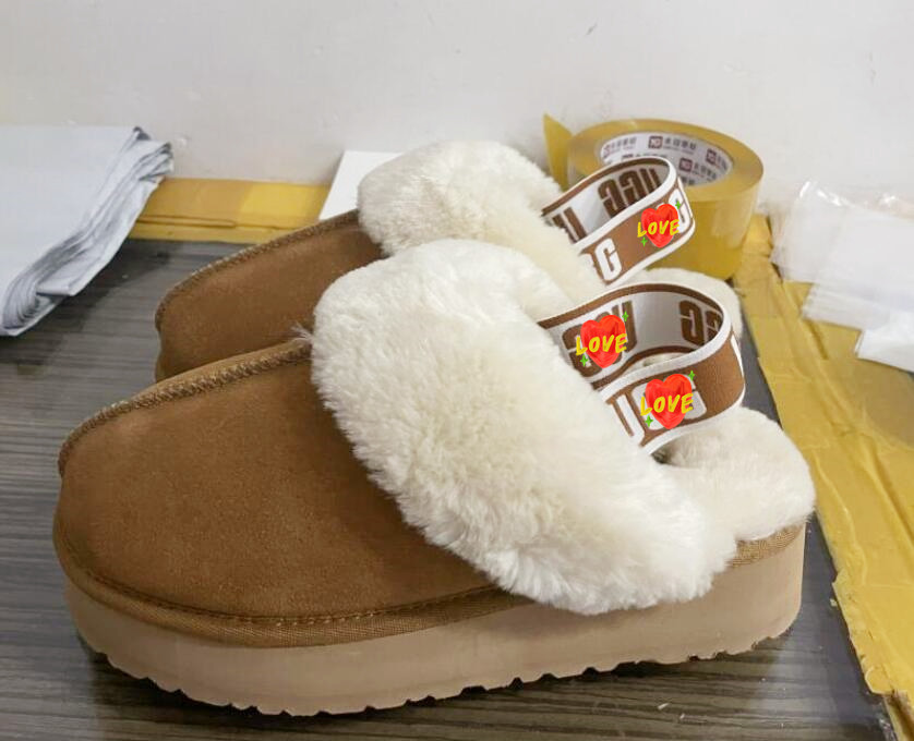 

Top quality man women increase snow slippers Soft comfortable sheepskin keep Warm slippers Girl Beautiful gift free transshipment, Grey