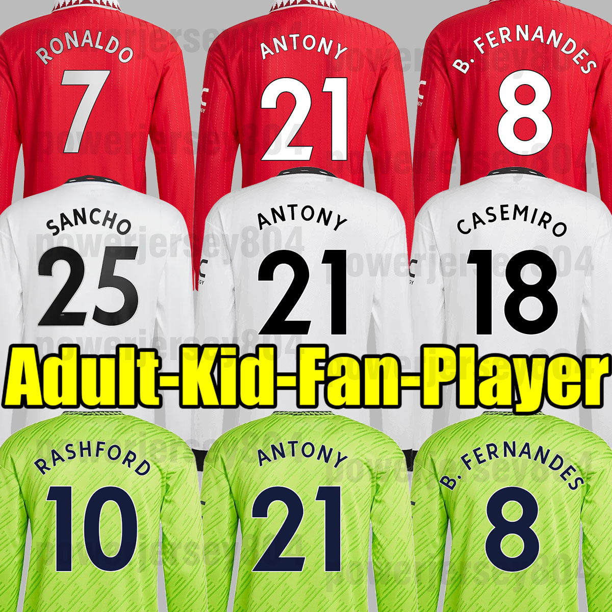 

manchester utd soccer jersey long sleeve 22 23 ANTONY#21 ERIKSON MARTINEZ SANCHO VARANE GREENWOOD RASHFORD MAN UTD football shirts 2022 2023 men kids kits 9071, Away player